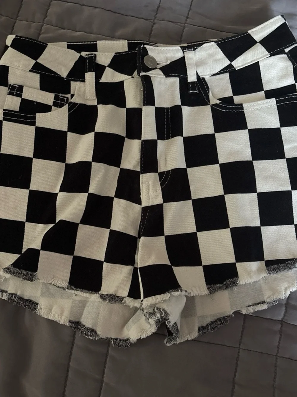 Altar’d State Black & White Checkerboard Women’s Shorts size S